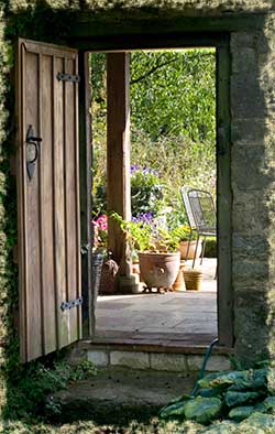 View through garden door